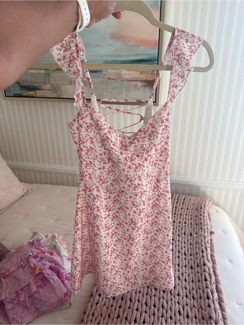 Princess Polly Pink Floral Lace-Up Slip